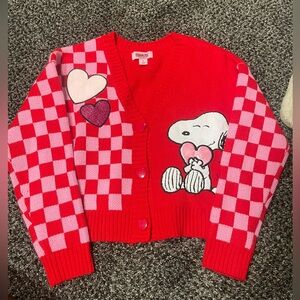 Valentines Snoopy Peanuts Cardigan
